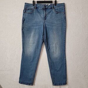 Terra & Sky TS Straight Leg Denim Jeans Womens Plus Size 22W Blue High Rise